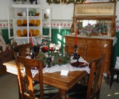 Oak Table with 2 leaves $295, Oak Buffet for $475.  Click for larger image